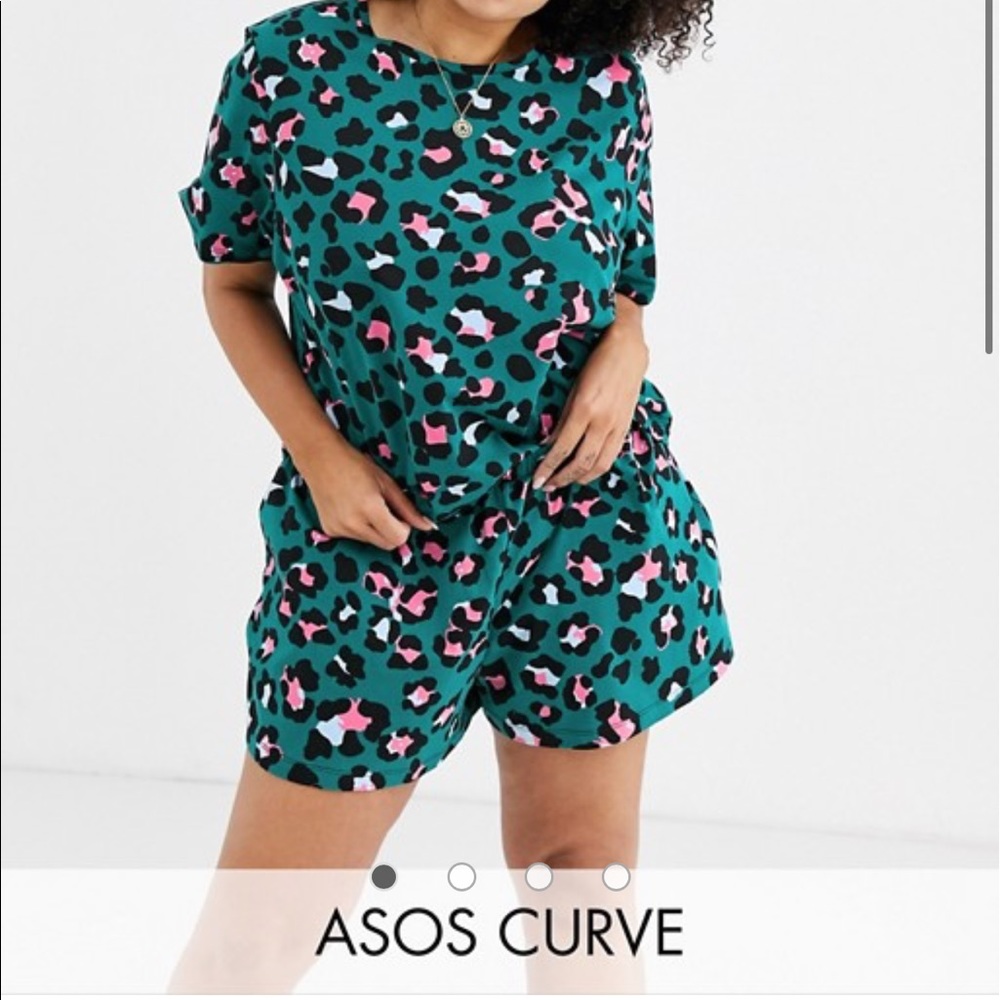 ASOS DESIGN Curve animal print jersey sleep shorts